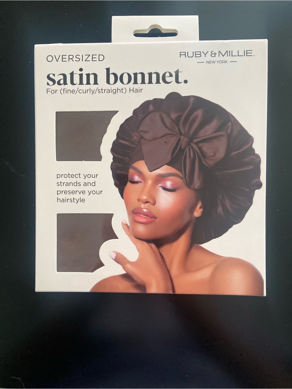 Oversized Satin Bonnet in Chocolate Brown